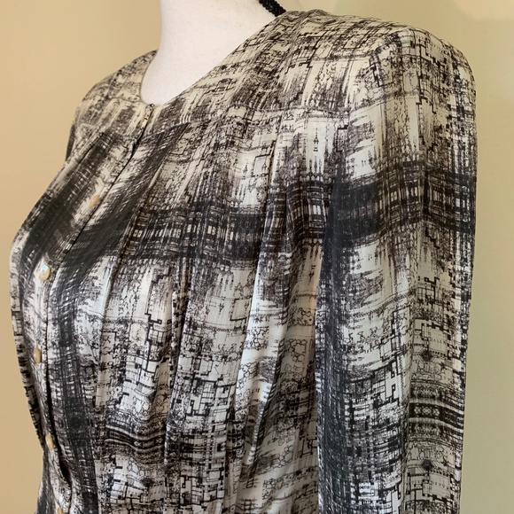 Theyskens' Theory | Dress in Gray White Multicolor Silk High-low Hem - Picture 8 of 11